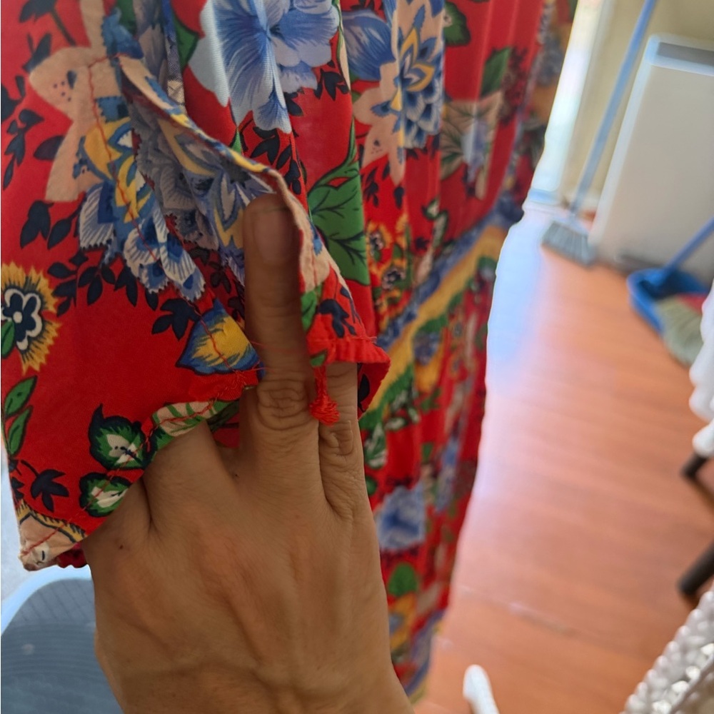 Suzanne Betro Red Floral Midi Dress - Picture 4 of 5